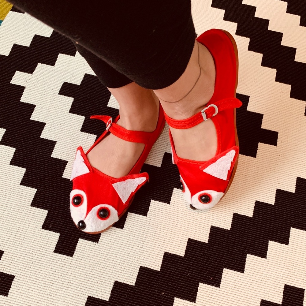 Cotton Mary Jane Flats